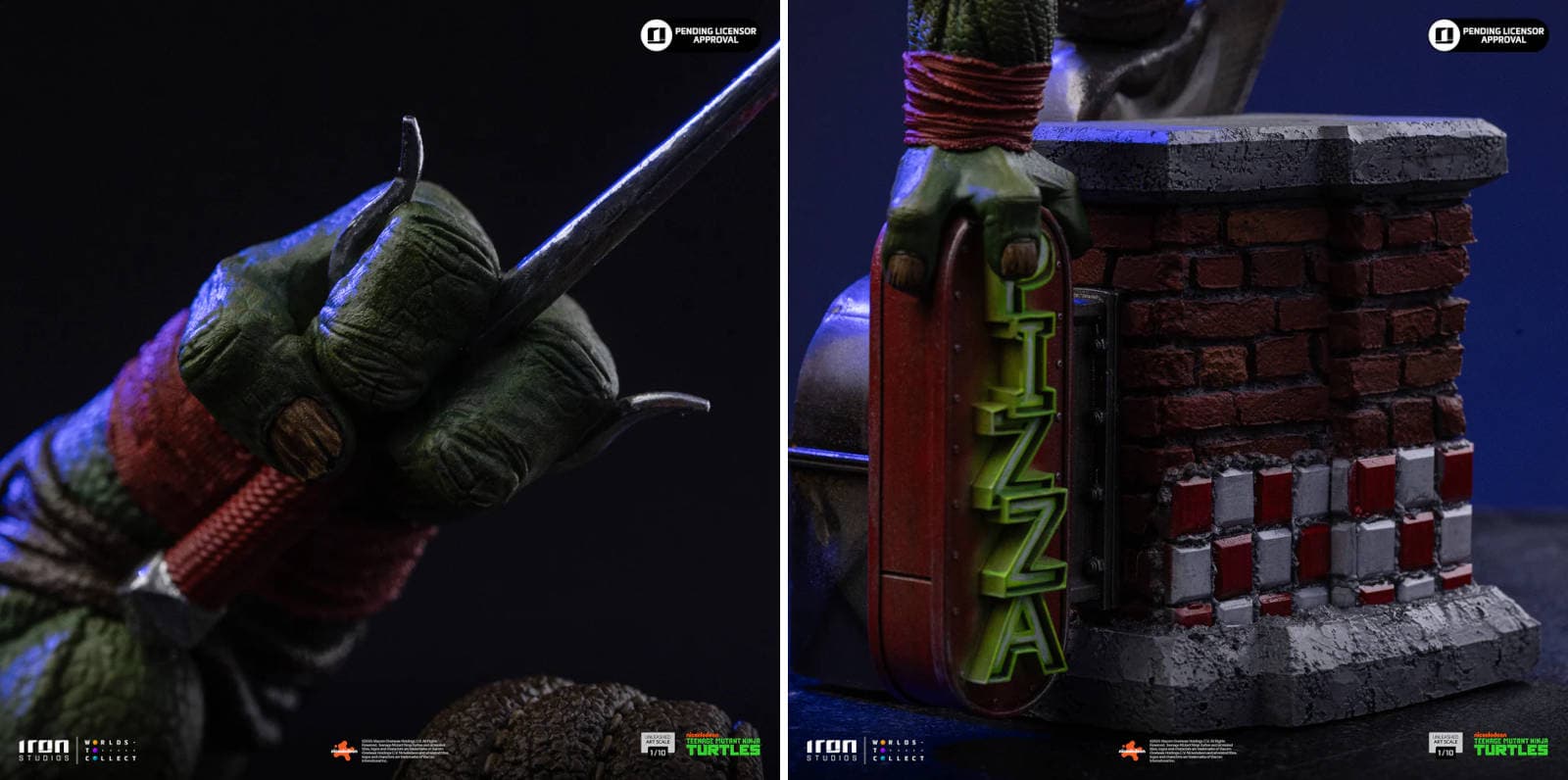 Рафаэль в боевой стойке на тематической подставке