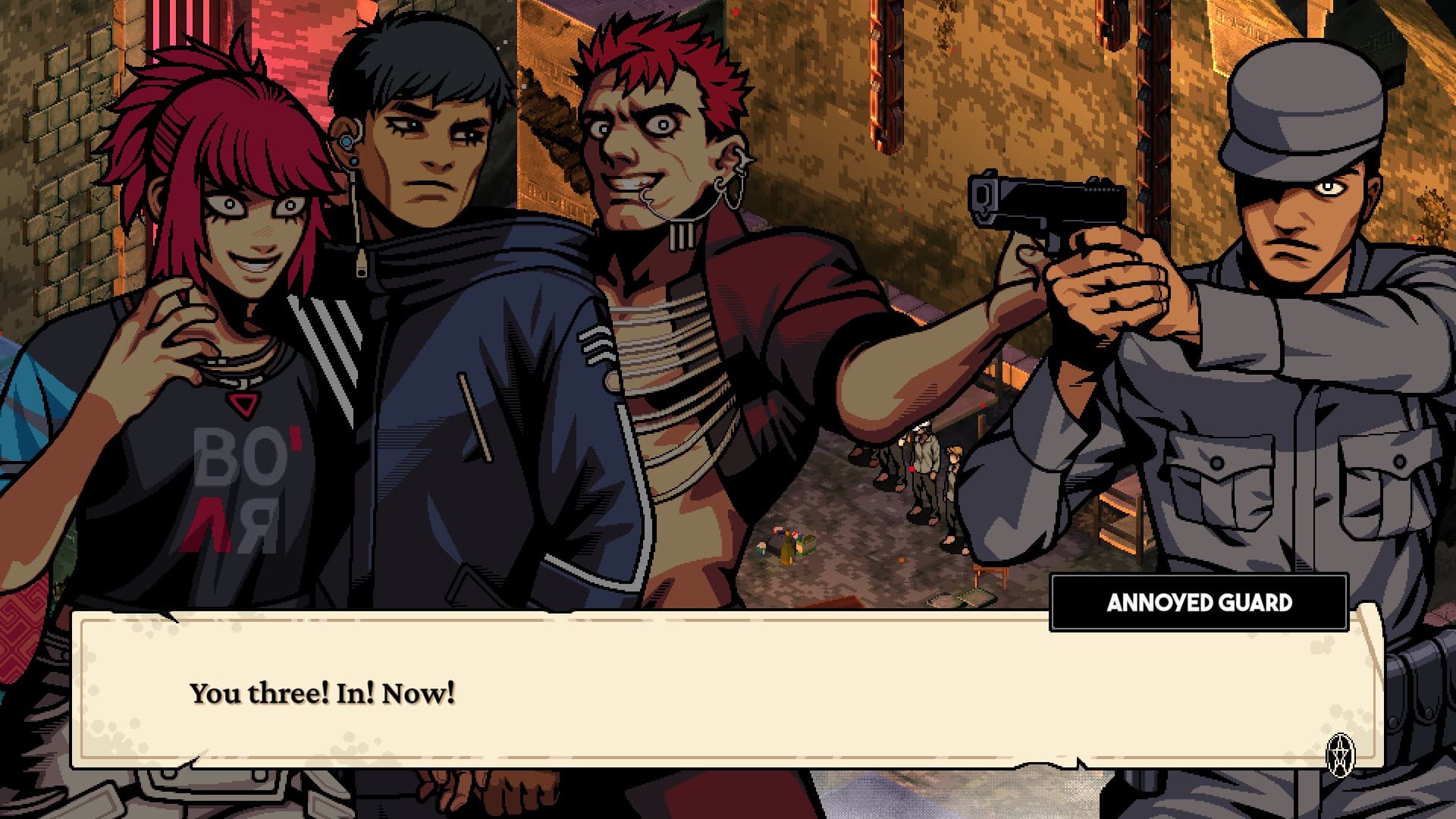 Охотники и представитель закона/ Права на изображения принадлежат Necrosoft Games и Ysbryd Games 