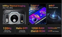 OUKITEL WP21 Ultra — защищенный смартфон с Helio G99, 9800 мА*ч, тепловизором и камерой ночного видения