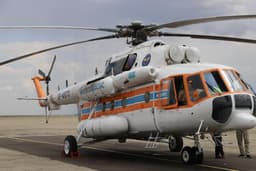 Вертолёт Ми-8 МЧС Казахстана помог потушить пожар в национальном парке «Алтын-Эмель»