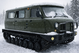 В Казахстане продают уникальную «Буханку» — это заводской гусеничный вездеход. Цена —  9 млн тенге (1,35 млн рублей)