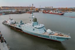 MRK "Rzhev" set out for sea trials in the Sea of Japan