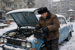 Как в СССР заводили машину в мороз