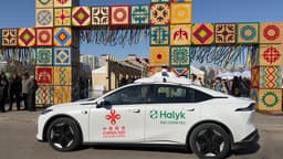 Unmanned vehicle of Lu Ban Workshop shown in Astana