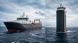 A 'buoy' ship with vertical ascent in a storm was invented in Russia