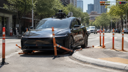 Tesla Robotaxi в Остине врезался в ограждение: беспилотник не справился с объездом
