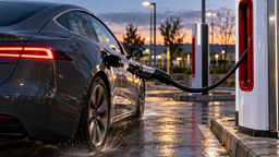 Tesla разрешила уезжать от Supercharger с подключённым кабелем