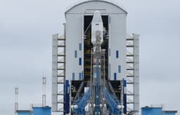 At Baikonur, the Soyuz-2.1a carrier rocket is being assembled for a manned launch in April