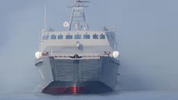 Десантный катер «Мичман Лермонтов» огнём пулемёта КПВТ уничтожил БЭК в Балтийском море