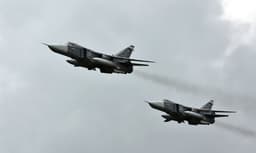 Su-30SM2 fighters and Su-24M bombers practiced strikes against warships in the Baltic Sea
