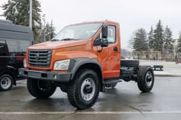 All-wheel drive truck GAZ "Sadko 9" shown outside and inside