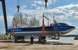 Второе судно на подводных крыльях «Валдай 45Р» спустили на воду