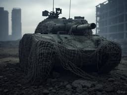 На параде не покажут: военкоры выложили кадры российского танка, защищенного рыболовными сетями