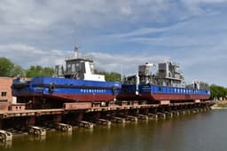 Судно обеспечения «Берилл» спустили на воду в Астраханской области