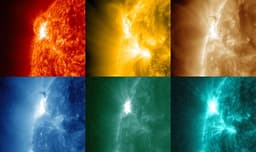 Вспышка класса M1.3 произошла на левом краю Солнца