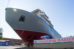 Naval armament transporter "Academician Makeev" rolled out of the slipway for completion in Severodvinsk