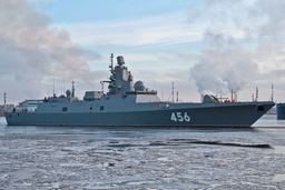 Frigate "Admiral Golovko" Project 22350 Launched the "Poliment-Redut" SAM System, Destroying the RM-24 Cruise Missile