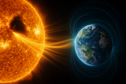 Земля вошла в поток солнечного ветра из крупной корональной дыры