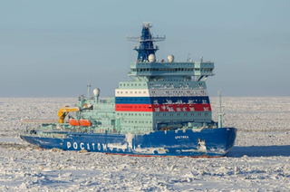 Атомный ледокол «Арктика» проекта 22220 обеспечит проводку газовоза «Алексей Косыгин» к «Арктик СПГ-2»