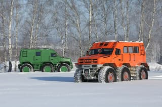 Арктические вездеходы-амфибии «Звезда» прошли зимние испытания: глубина сугробов достигала 90 сантиметров