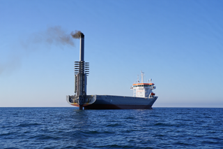 A new Magnus-effect rotary wind engine for ships has been developed in Russia