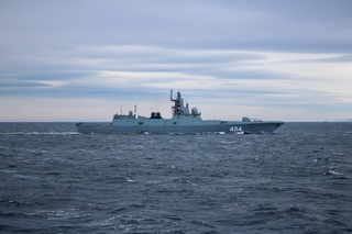 La fragata "Almirante Gorshkov" rastrea un submarino en el mar de Barents