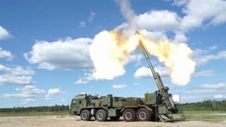 A huge column of new Malva self-propelled artillery systems for the military was shown on video