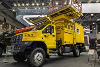 "Ural" showcased a vehicle capable of safely operating under voltage up to 1000 V and with a lift of 8.5 meters