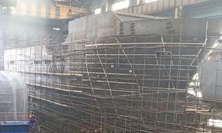 Se ha formado el casco resistente al hielo de clase ice2 en el cangrejero "Belukha" en construcción