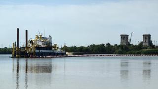 La draga "Donskoy-701" del proyecto 4395 se utilizó para trabajos de dragado en el canal de navegación Volga-Don