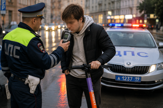 Пьяная поездка на самокате закончилась лишением водительских прав: москвича оштрафовали на 45 тысяч рублей