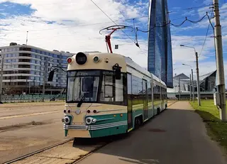 Ural Retro Tram 'Dostoevsky' hits the streets of St. Petersburg
