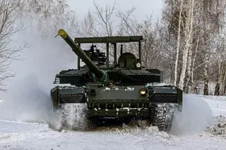 Russian "Flying" T-80BVM Tanks Receive New Turret Protection Module