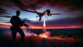 Anulado: militares rusos en el frente derriban un dron FPV enemigo con un "Kalash"