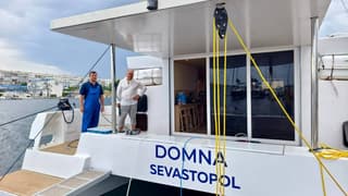 For ocean travel: Domna catamaran built in Sevastopol
