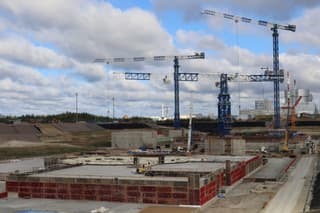 La más grande de Rusia: en la central nuclear de Leningrado se está armando la base del edificio del reactor de la unidad de potencia n.º 8