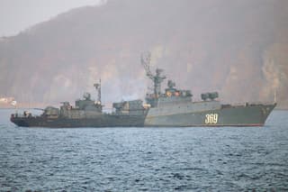 Russian "Albatross" with RBU-6000 "Smerch-2" rocket launcher destroyed USVs and UAVs in Kamchatka
