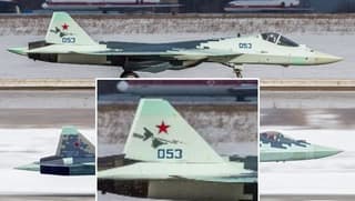 Bulgarian Military: Aparece foto del Su-57 con la marca de enlace con el UAV pesado "Okhotnik" S-70