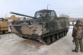 Intended for the Best: BMP-3 After Being Equipped with a "Barbecue Cage" Turned into a Light Tank