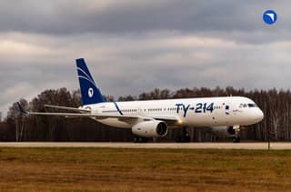 The first Tu-214 series aircraft took to the skies for the first time in three and a half years