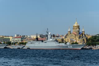 Carrier of "Caliber" and "Uran" corvettes "Stoyky" of the Baltic Fleet "repelled" BEC kamikaze in the Baltic Sea