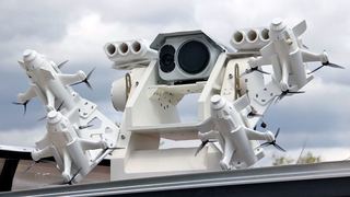 "Anti-Drone" Interceptor Equipped with Grape-Shot Guns to Combat UAVs