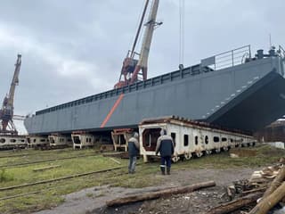 The fifth barge of the RBD4608 project was launched at the Chkalov Shipyard in the Vologda region