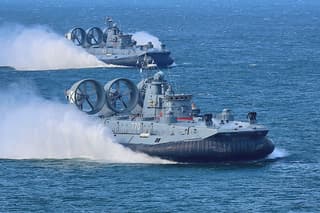 Small landing ships "Evgeny Kocheshkov" and "Mordovia" landed equipment on the Baltic Sea coast