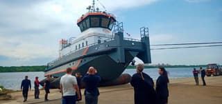 Powerful Tugboat "Motorist Kazakovtsev" Launched in Cherepovets