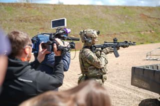 The newest shortened version of the Kalashnikov AK-12K assault rifle received by Airborne Forces soldiers