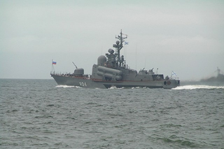 El misil "Molniya" de la Flota del Pacífico abre fuego de artillería en el Mar de Japón contra USV en ejercicios