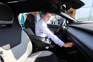 Test Drive the Ministerial Way: Alikhanov Checks KAMAZ's Capacities and Takes a Ride in the Atom Electric Car