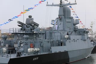 The newest MRC "Amur", which joined the Caspian Flotilla in 2024, was involved in exercises