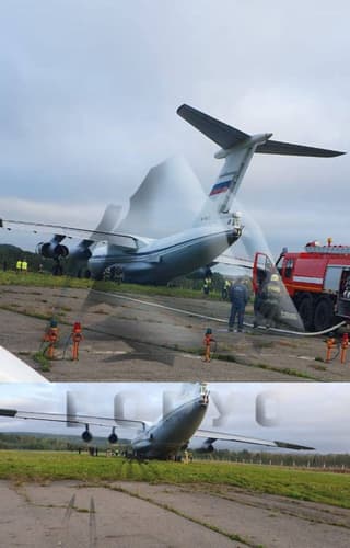 Un avión militar Il-76 realizó un aterrizaje de emergencia en Krasnoyarsk